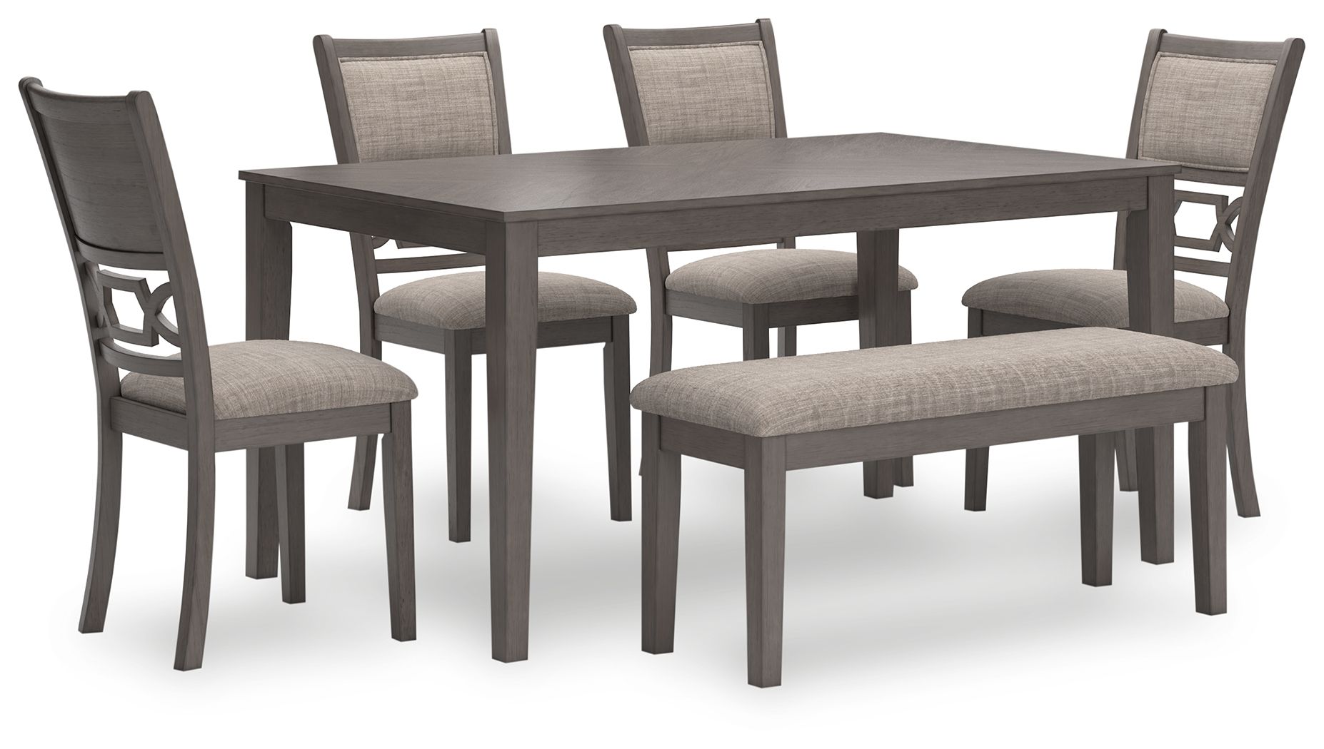 Wrenning - Gray - Dining Room Table Set (Set of 6) - Hornell Furniture Outlet