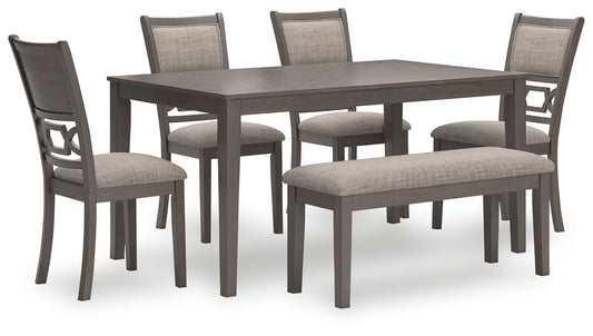 Wrenning - Gray - Dining Room Table Set (Set of 6) - Hornell Furniture Outlet