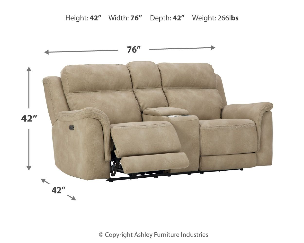 Next - Gen Durapella - Reclining Power Loveseat With Console - Hornell Furniture Outlet
