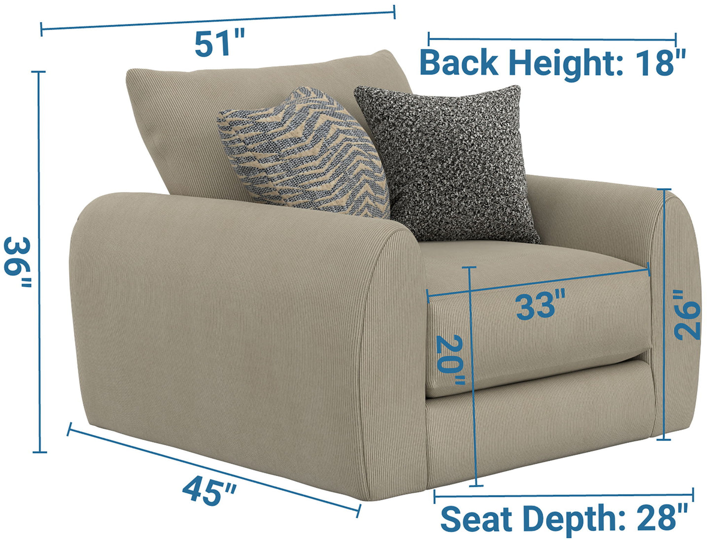 Ezra - Chair 1/2 - Twine - Hornell Furniture Outlet