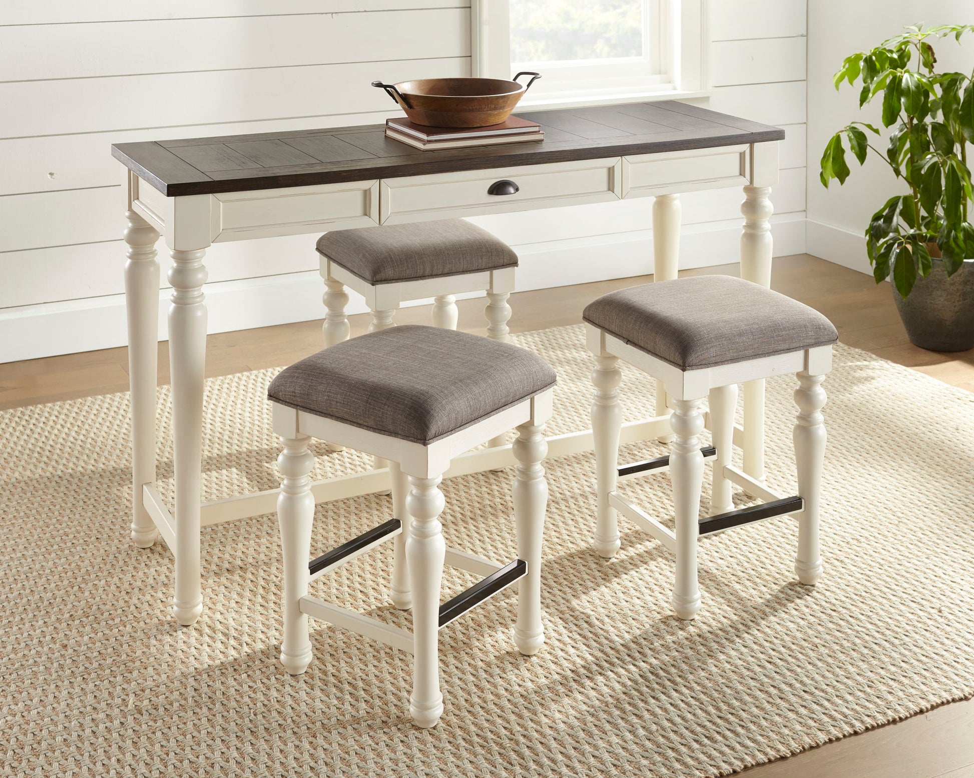 Joanna - 4 Piece Bar Set - White - Hornell Furniture Outlet