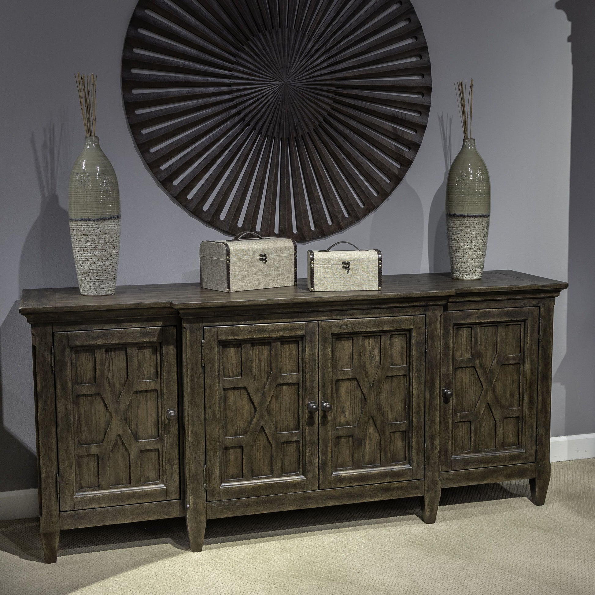 Paradise Valley - 76" TV Console - Dark Brown - Hornell Furniture Outlet