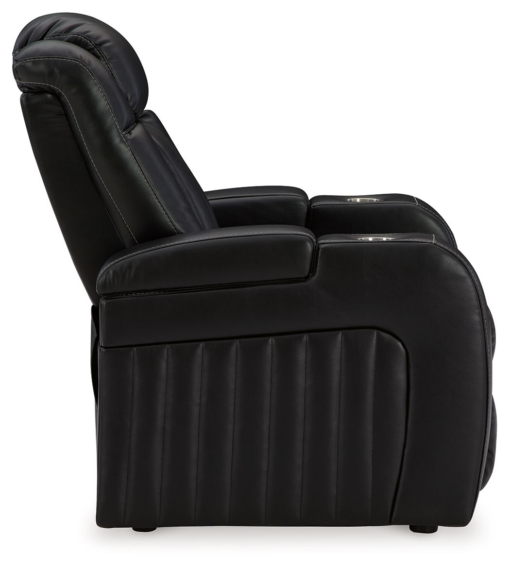 Caveman Den - Midnight - Power Recliner/ Adj Headrest - Hornell Furniture Outlet
