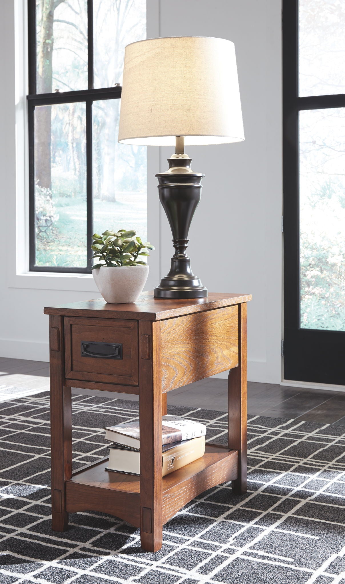 Breegin - Brown - Chair Side End Table - 1 Drawer - Hornell Furniture Outlet