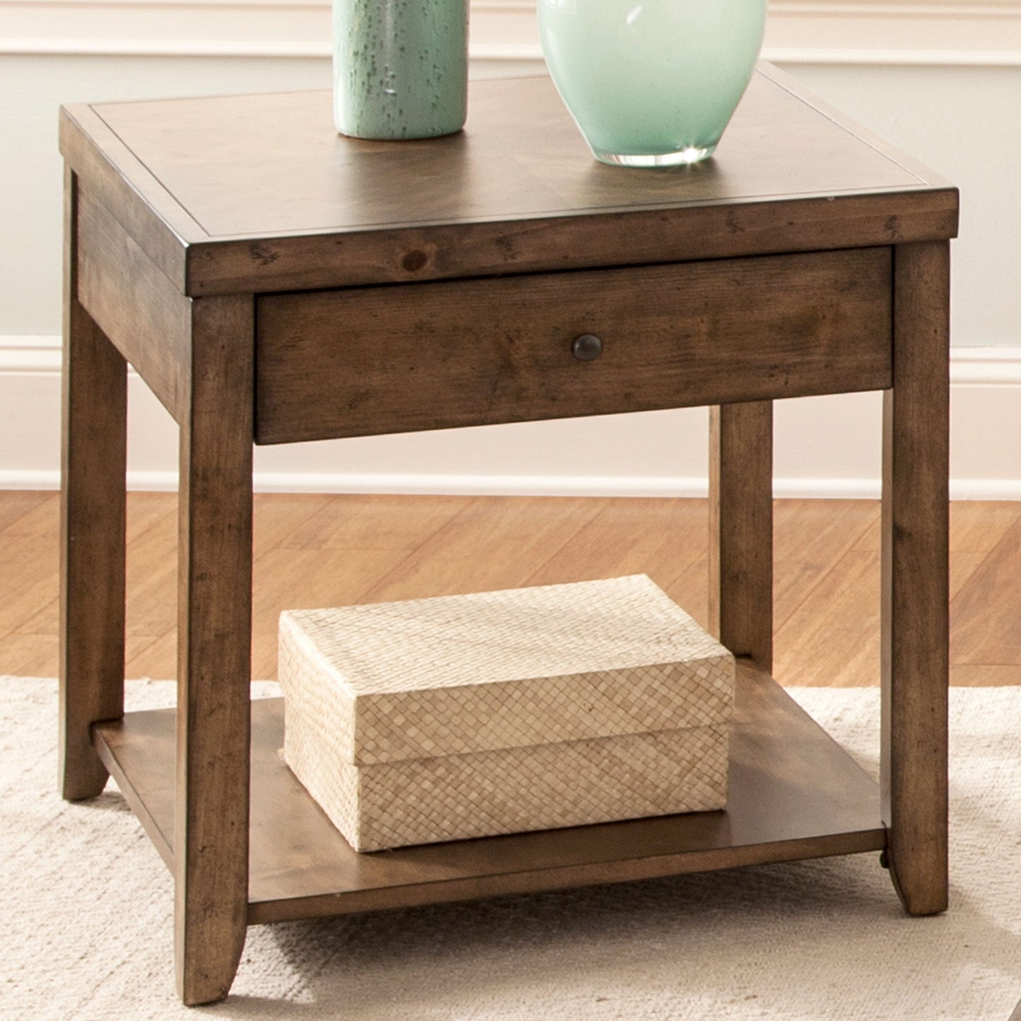 Mitchell - End Table - Dark Brown - Hornell Furniture Outlet