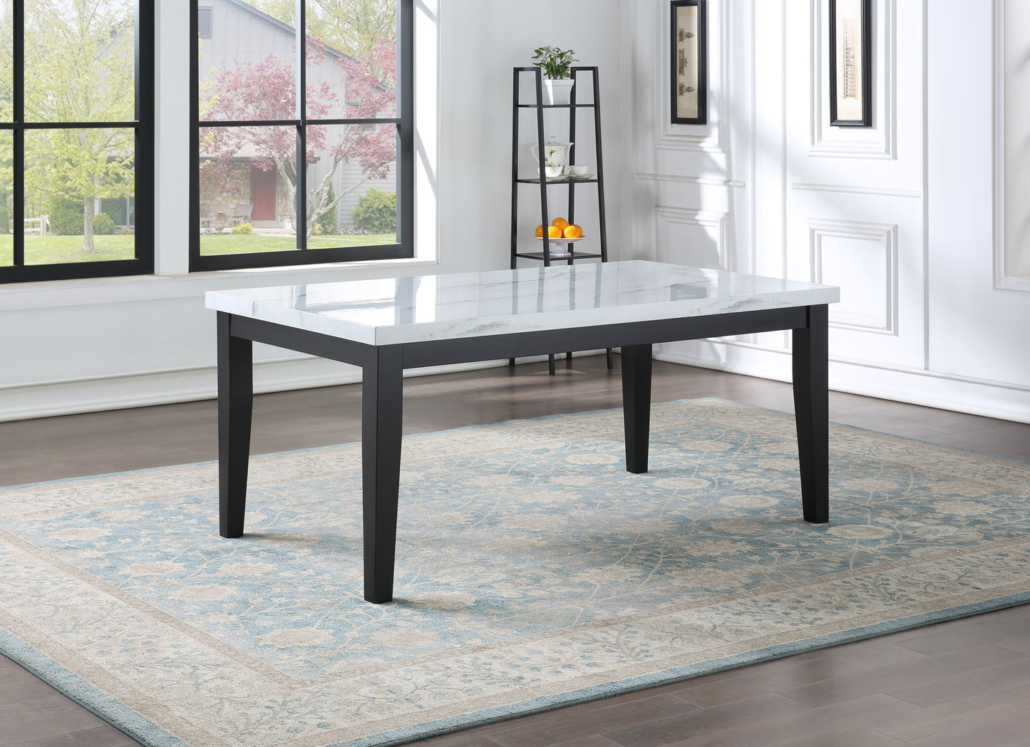 Sterling - Faux Marble Top Dining Table - White - Hornell Furniture Outlet