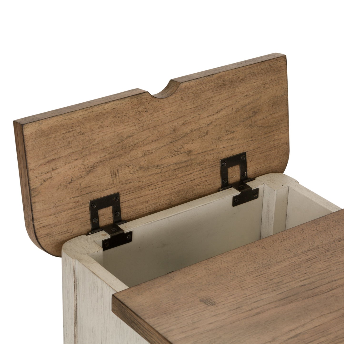 Farmhouse Reimagined - Door Chair Side Table With Charging Station - White - Hornell Furniture Outlet