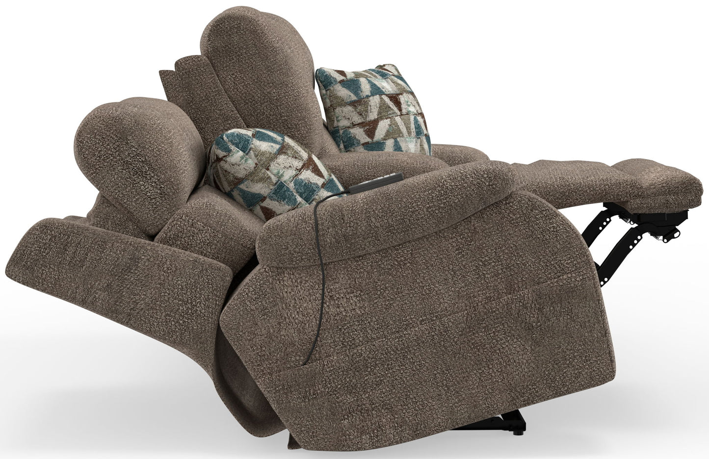 Joya - Power Zero Gravity Reclining Console Loveseat With Power Adjustable Headrest And CR3 Heat/Massage/Lumbar/ZG - Mushroom - Hornell Furniture Outlet