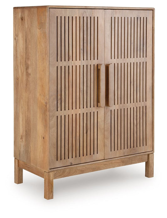 Pellamour - Natural Brown - Bar Cabinet - Hornell Furniture Outlet