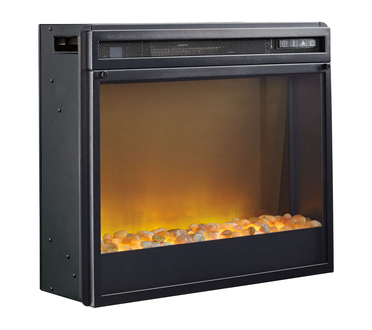 Entertainment Accessories - Black - Fireplace Insert Glass/Stone - Hornell Furniture Outlet