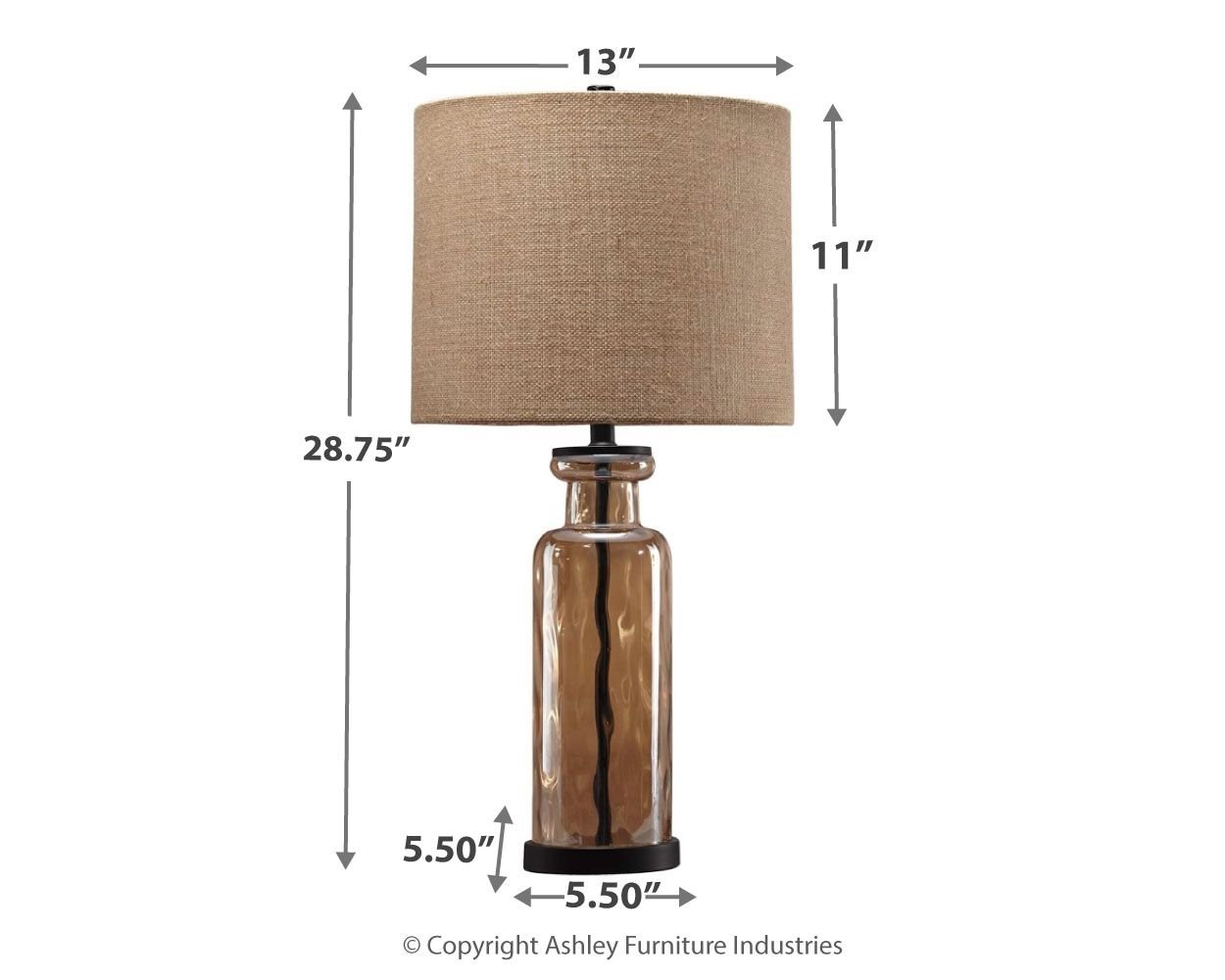 Laurentia - Champagne - Glass Table Lamp - Hornell Furniture Outlet