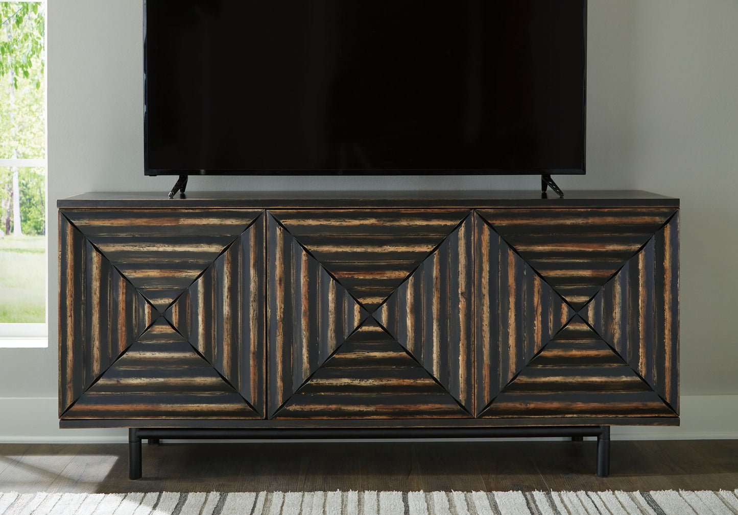 Fair Ridge - Distressed Black - Accent Cabinet - Hornell Furniture Outlet