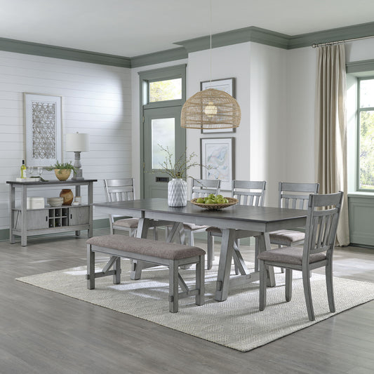 Newport - Trestle Table Set - Hornell Furniture Outlet