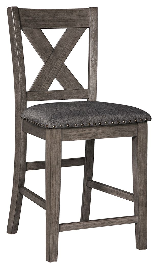 Caitbrook - Gray - Upholstered Barstool (Set of 2) - Hornell Furniture Outlet
