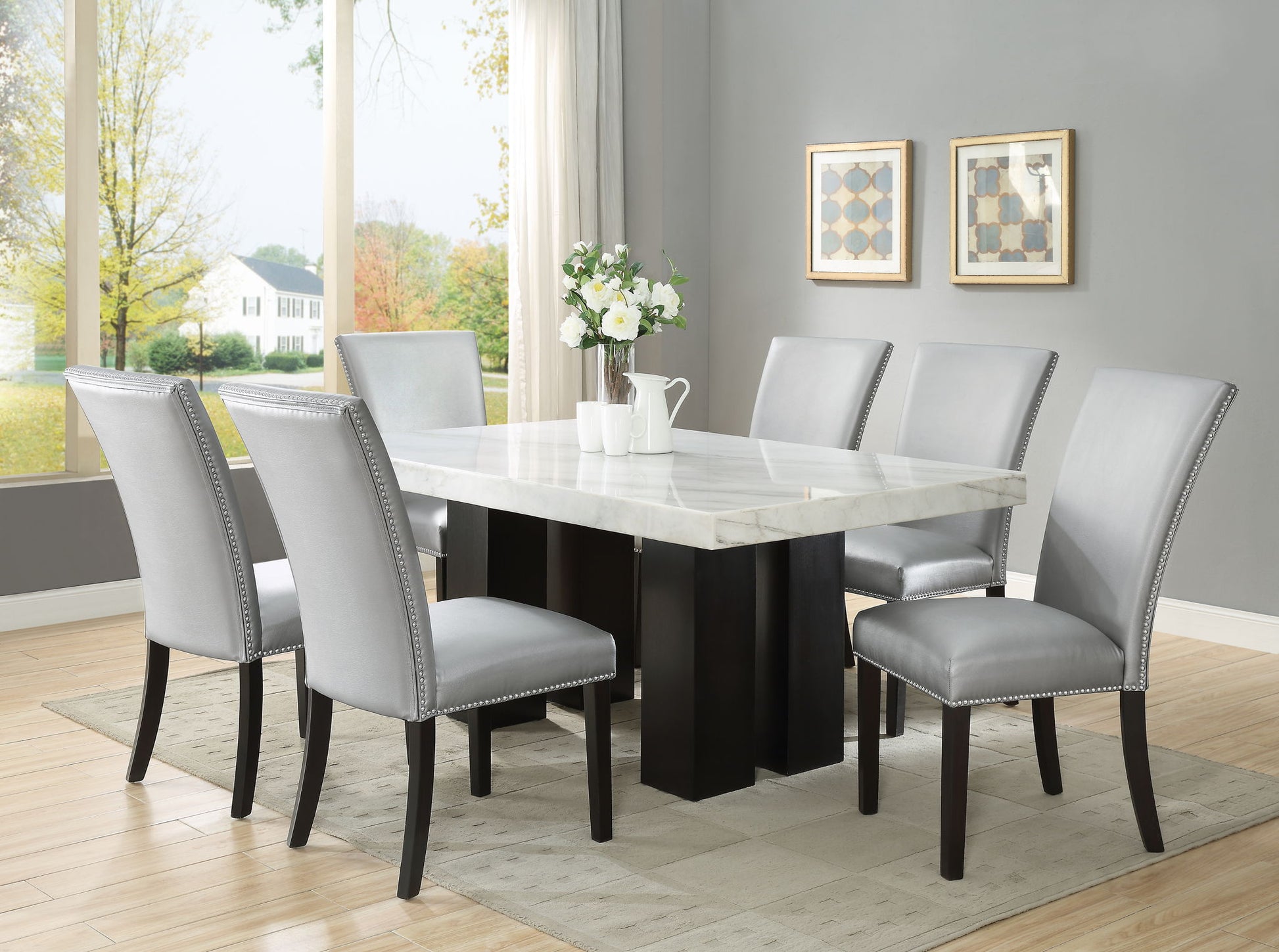 Camila - Rectangular Dining Set - White Top - Hornell Furniture Outlet