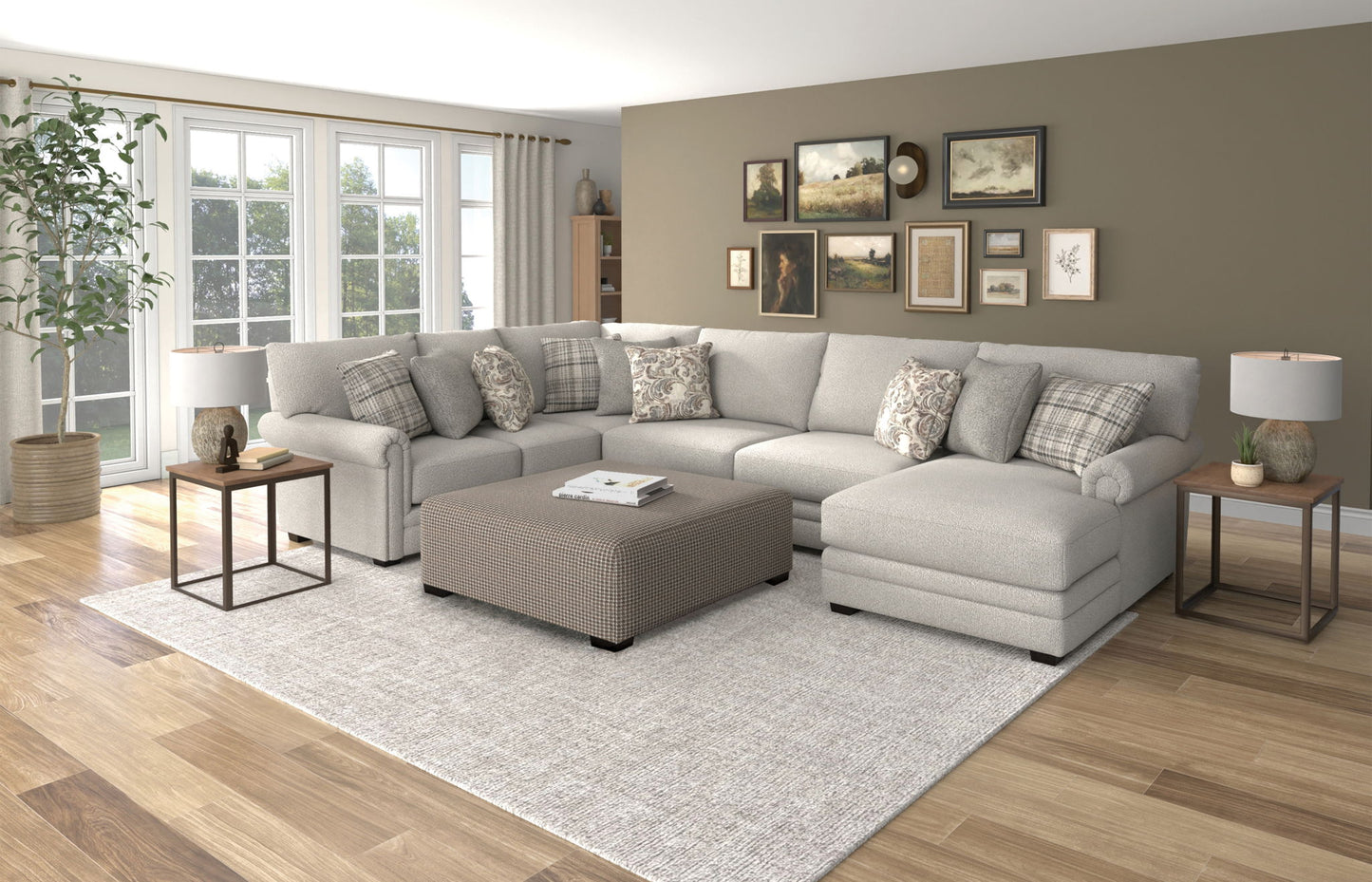 Livingston - Cocktail Ottoman - Hornell Furniture Outlet