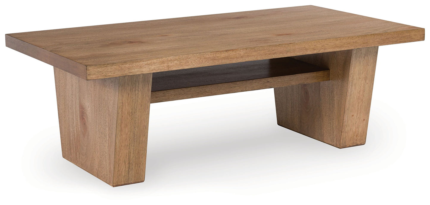 Kristiland - Light Brown - Rectangular Cocktail Table - Hornell Furniture Outlet