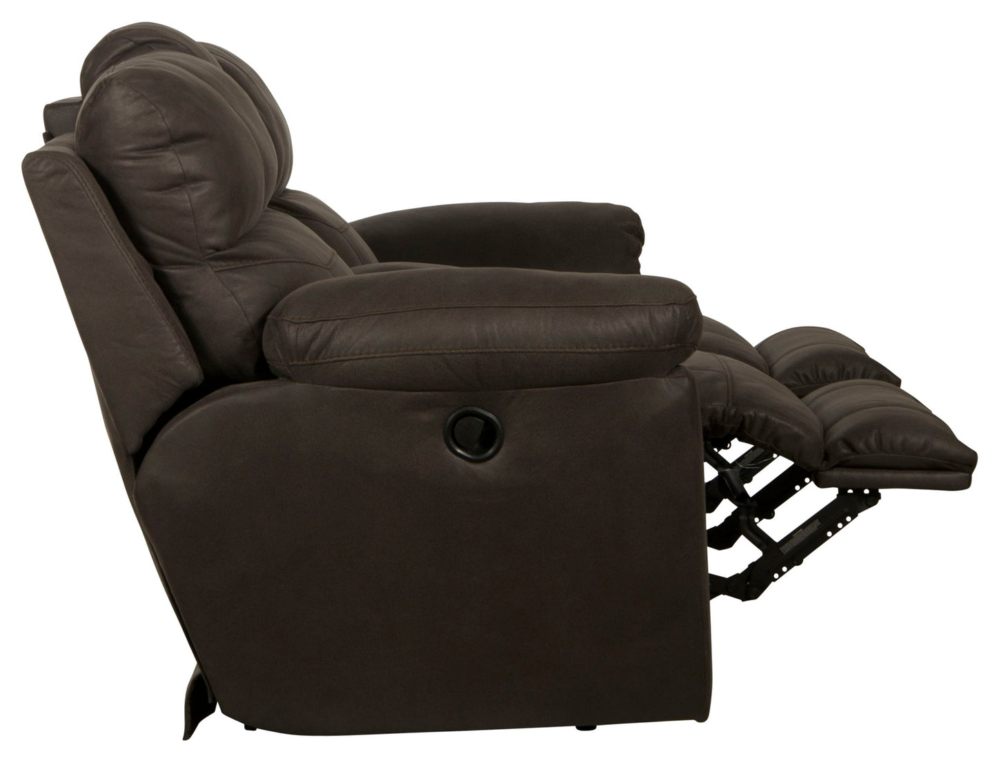 Atlas - Reclining Console Loveseat With Storage - Charcoal - Hornell Furniture Outlet