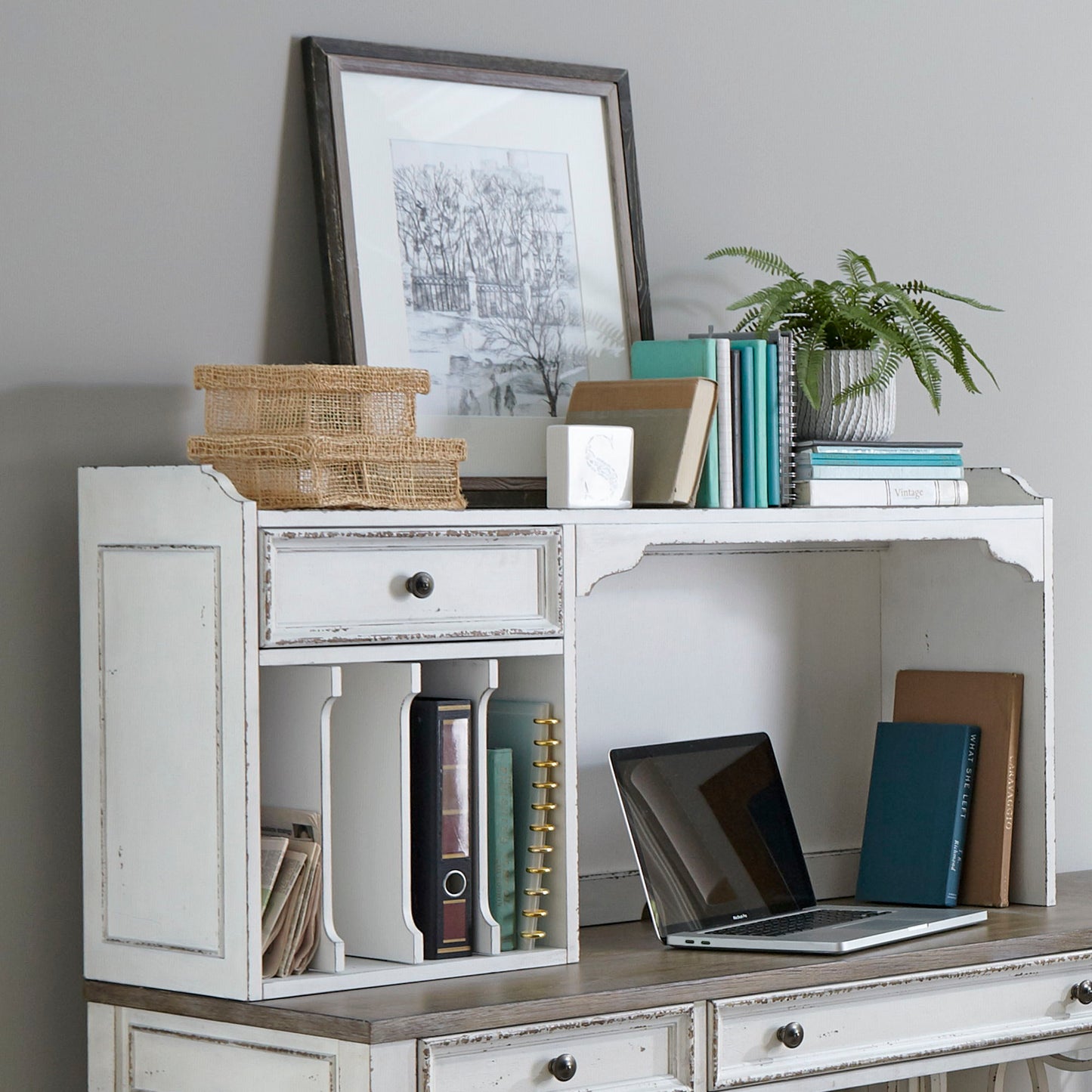 Magnolia Manor - Hutch - White - Hornell Furniture Outlet