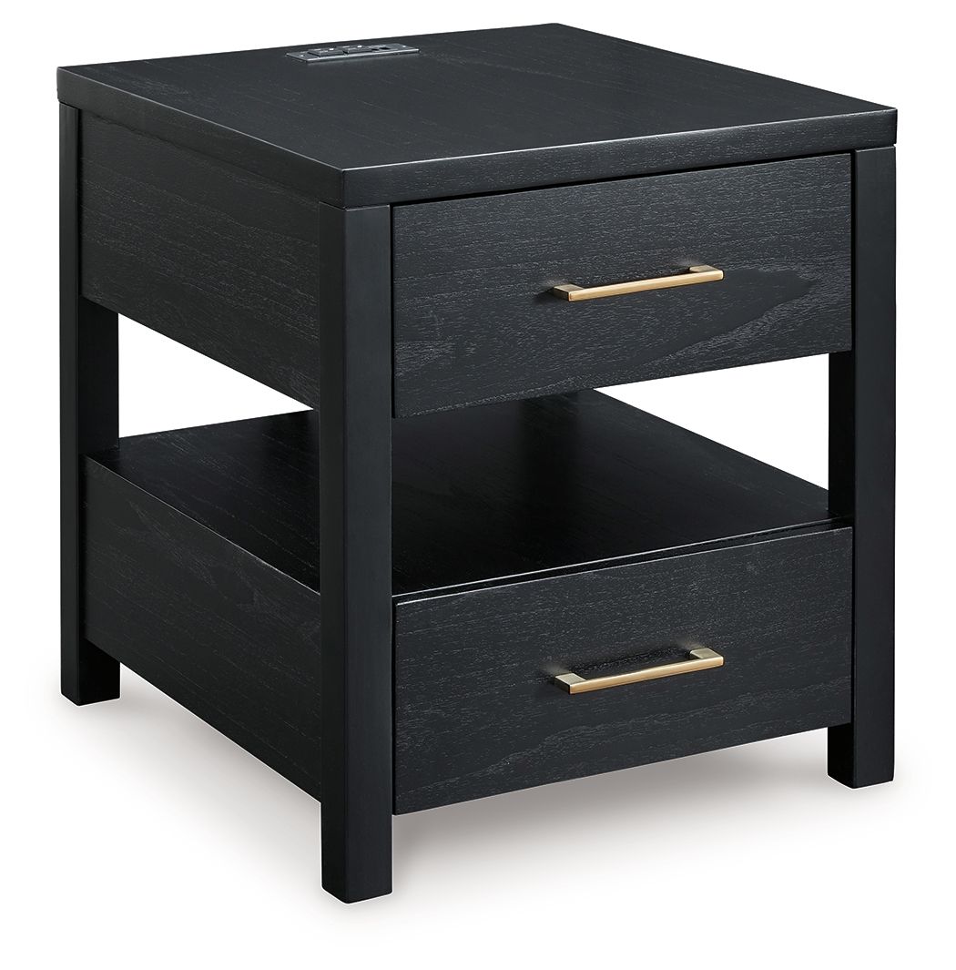 Winbardi - Black - Rectangular End Table - Hornell Furniture Outlet