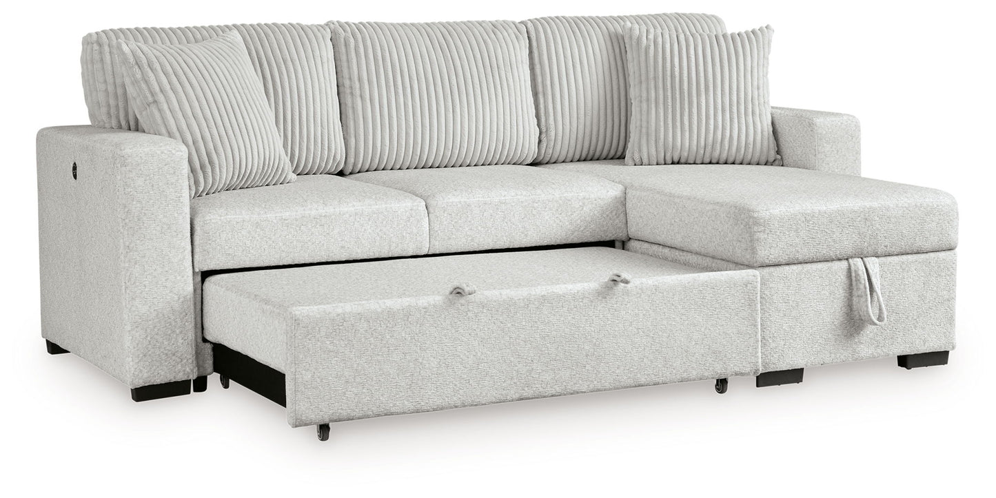 Wohlen - 2 - Piece Sectional With Pop Up Sleeper And LAF Corner Chaise - Alloy - Hornell Furniture Outlet