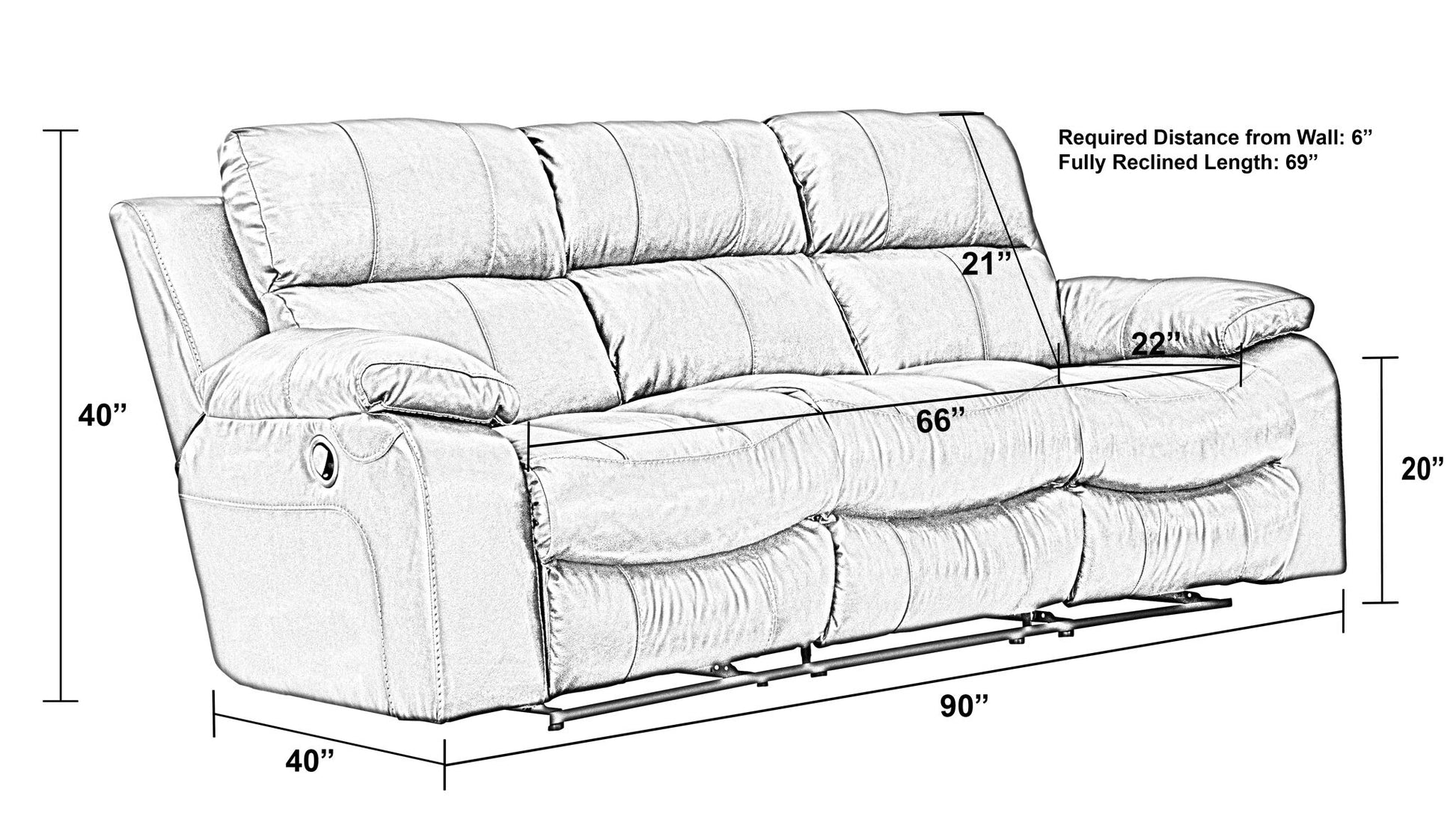 Positano - Reclining Sofa - Hornell Furniture Outlet