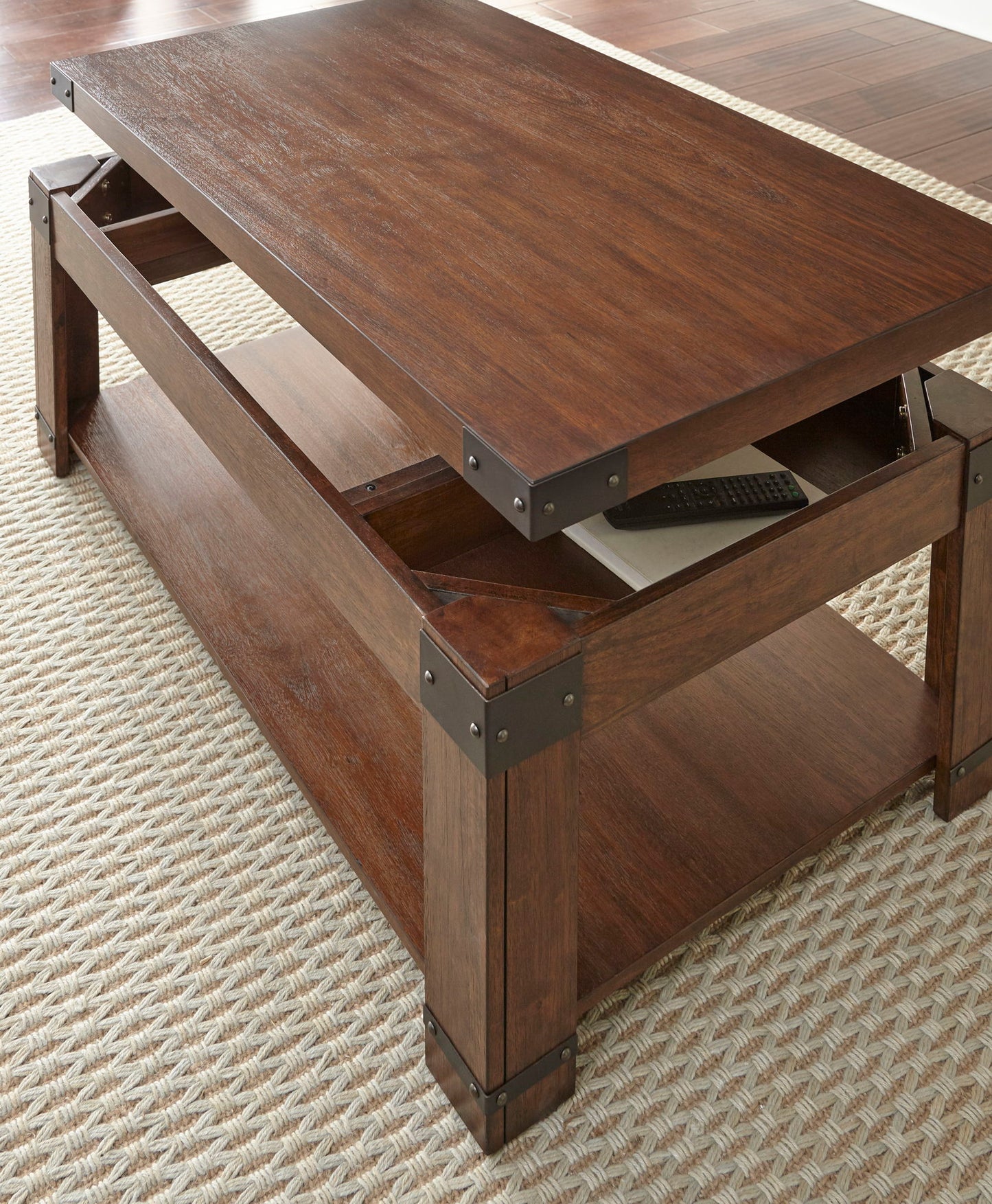 Arusha - Lift Top Cocktail Table - Brown - Hornell Furniture Outlet