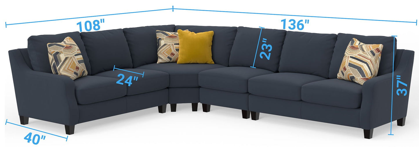 Foley - Sectional With Comfort Coil Seating And 4 Included Accent Pillows - Hornell Furniture Outlet
