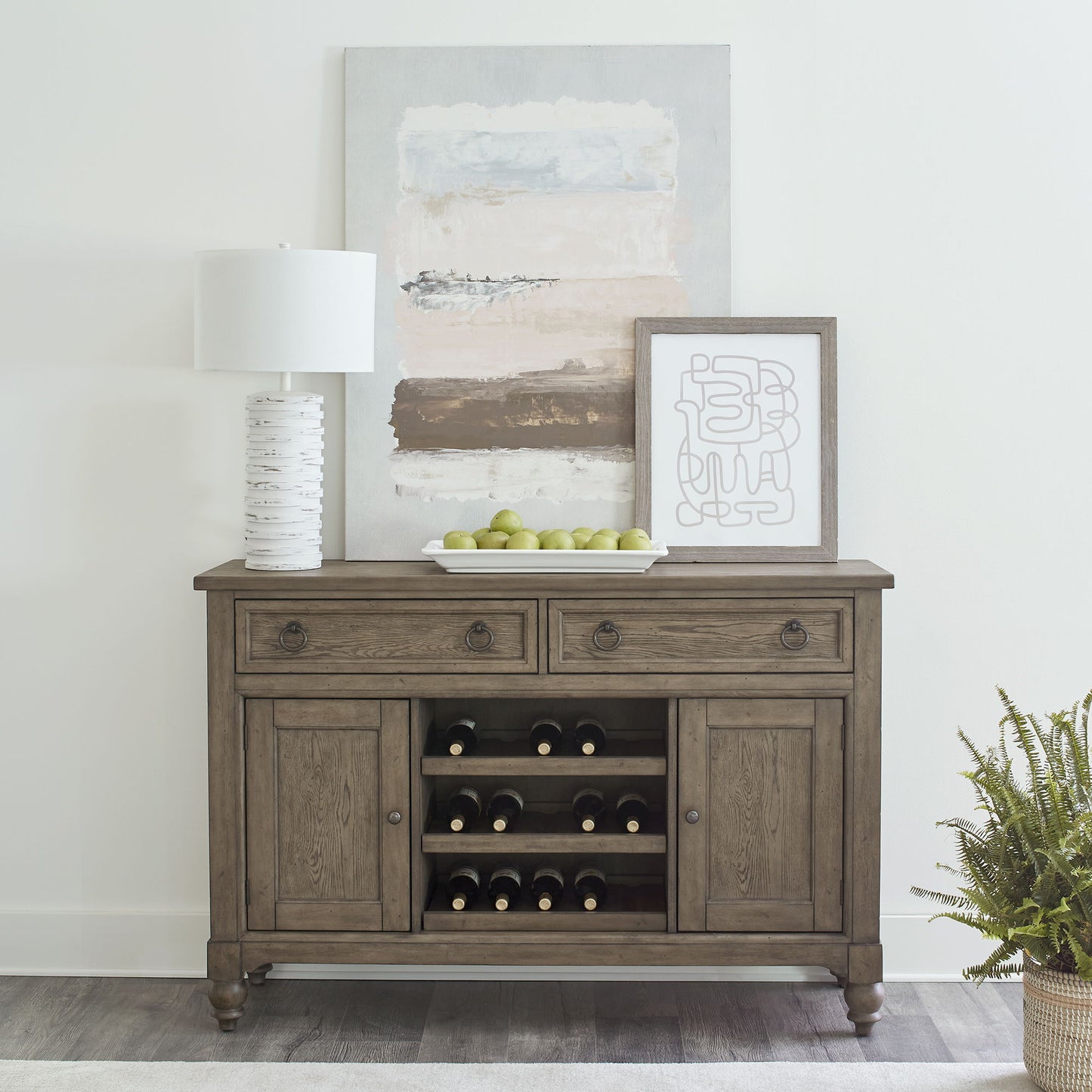 Americana Farmhouse - Buffet - Light Brown - Hornell Furniture Outlet