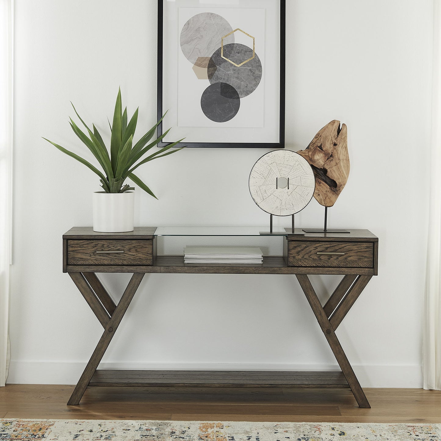 Lennox - Drawer Sofa Table - Dark Brown - Hornell Furniture Outlet