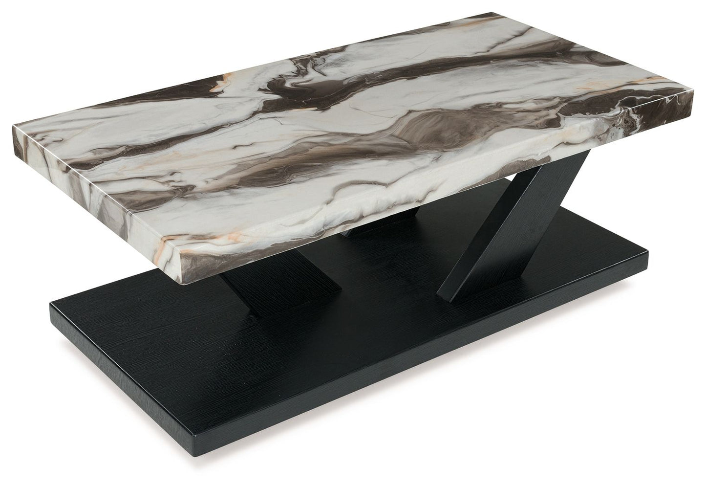 Cendill - Dark Brown / White / Black - Occasional Table Set (Set of 3) - Hornell Furniture Outlet