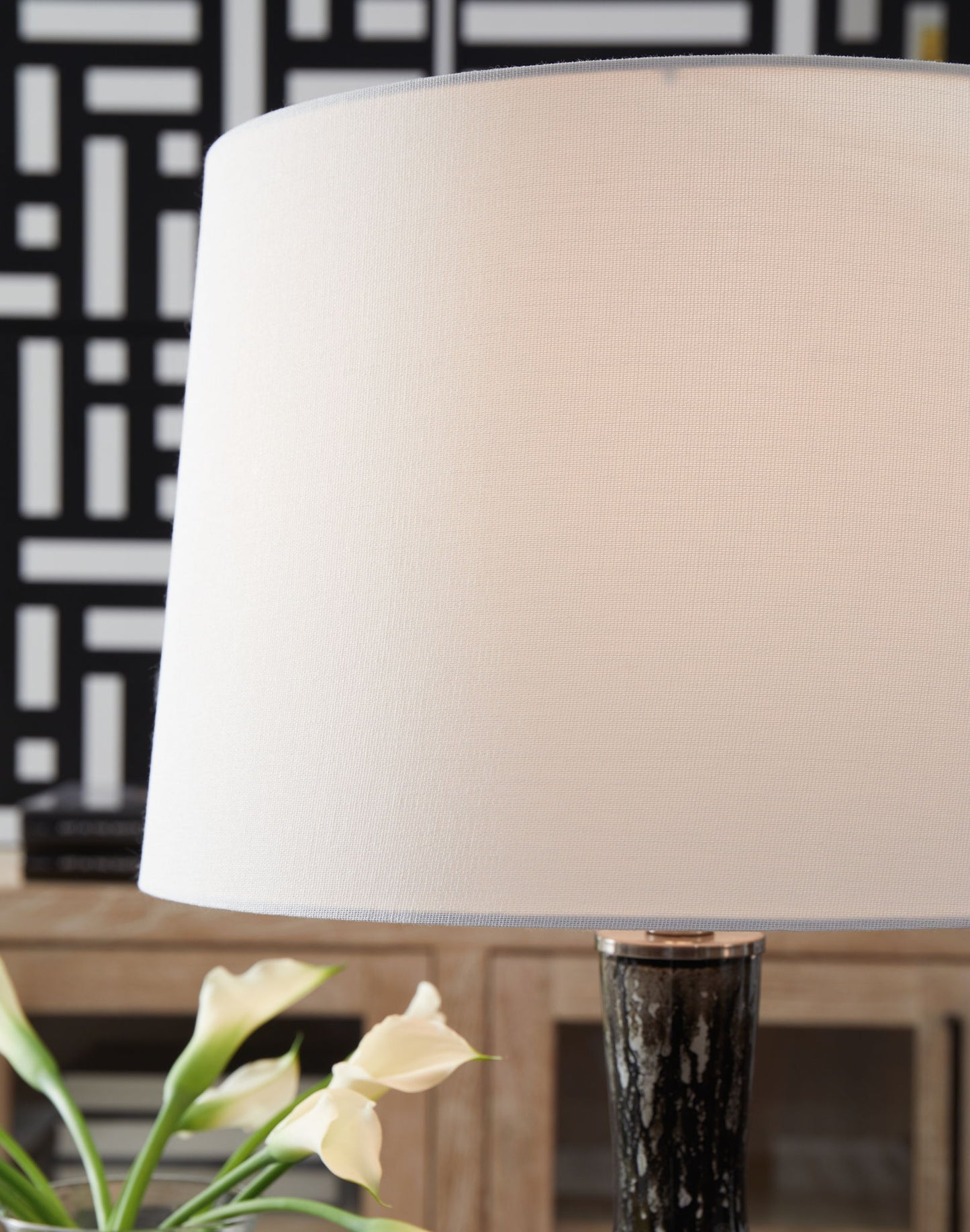 Tenslow - Antique Black - Glass Table Lamp - Hornell Furniture Outlet