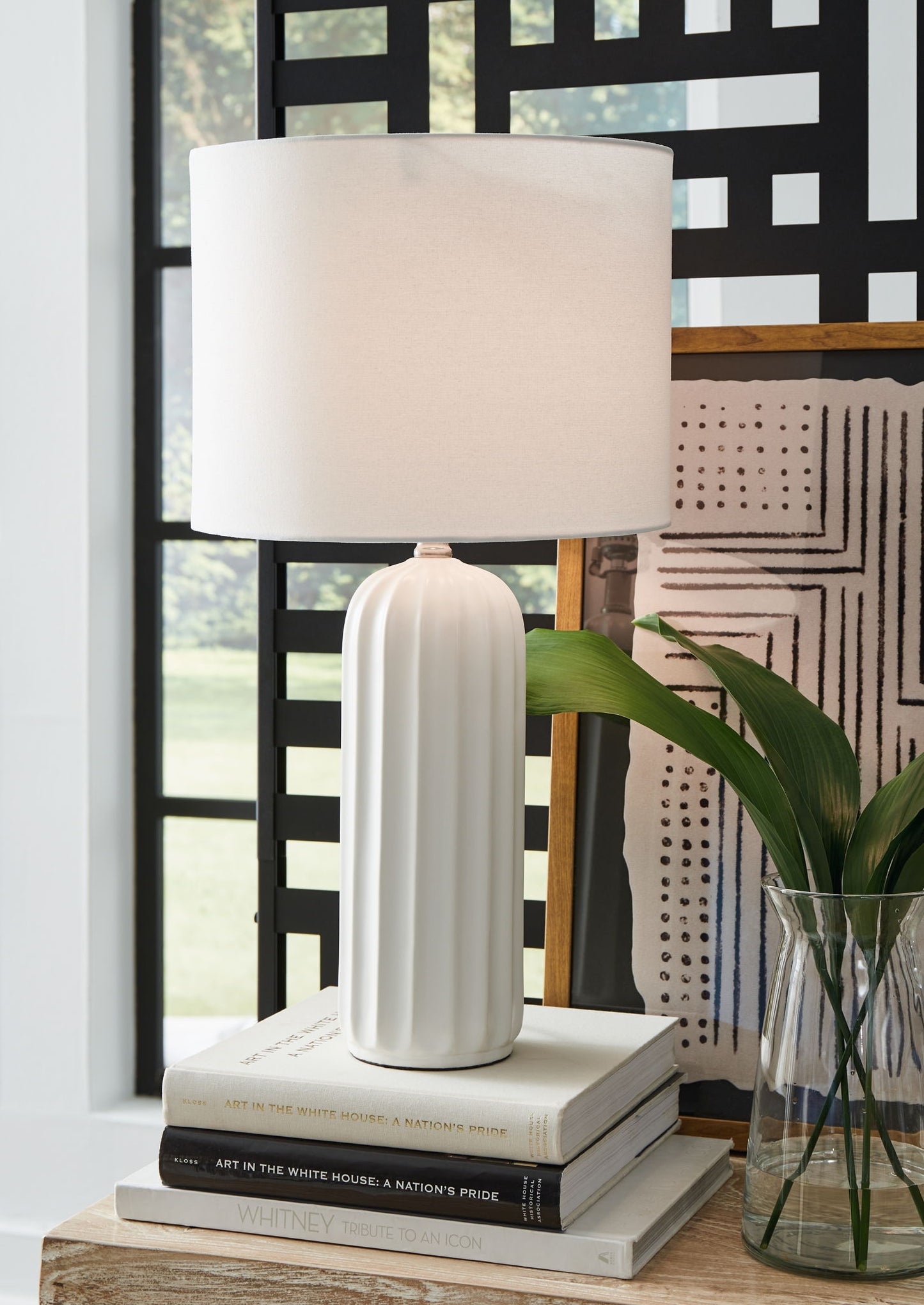 Clarkland - White - Ceramic Table Lamp (Set of 2) - Hornell Furniture Outlet