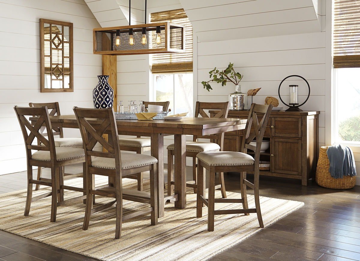 Moriville - Rectangular Dining Table Set - Counter Height - Hornell Furniture Outlet