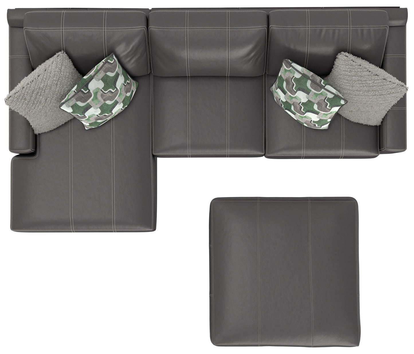 Minori - Italian Leather Sofa / Chaise And Cocktail Ottoman - Hornell Furniture Outlet