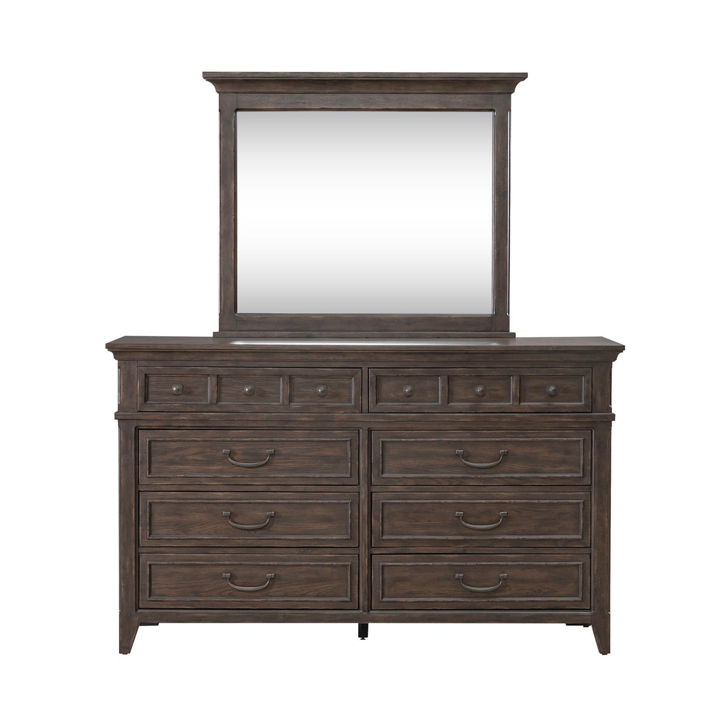 Paradise Valley - Dresser & Mirror - Dark Brown - Hornell Furniture Outlet