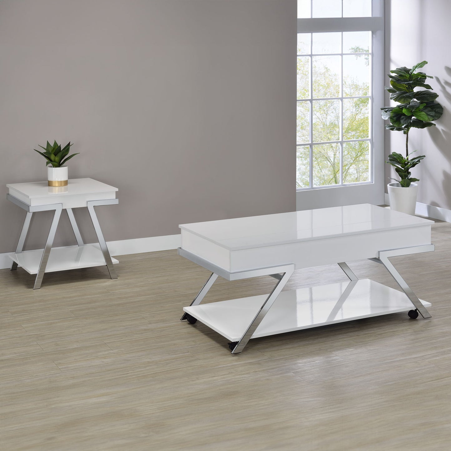 Zena - End Tables - White - Hornell Furniture Outlet