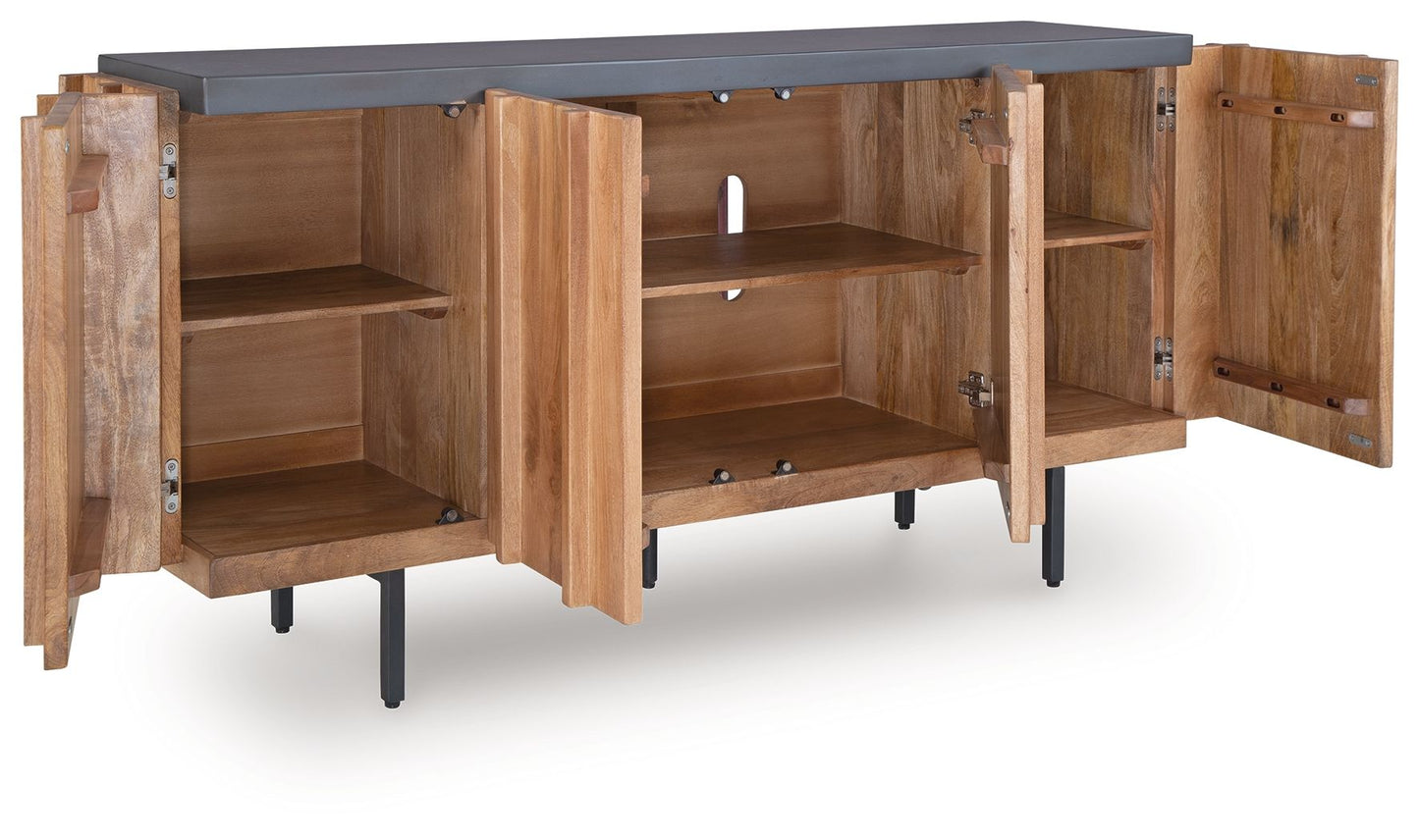 Quintavious - Brown / Charcoal - Accent Cabinet - Hornell Furniture Outlet