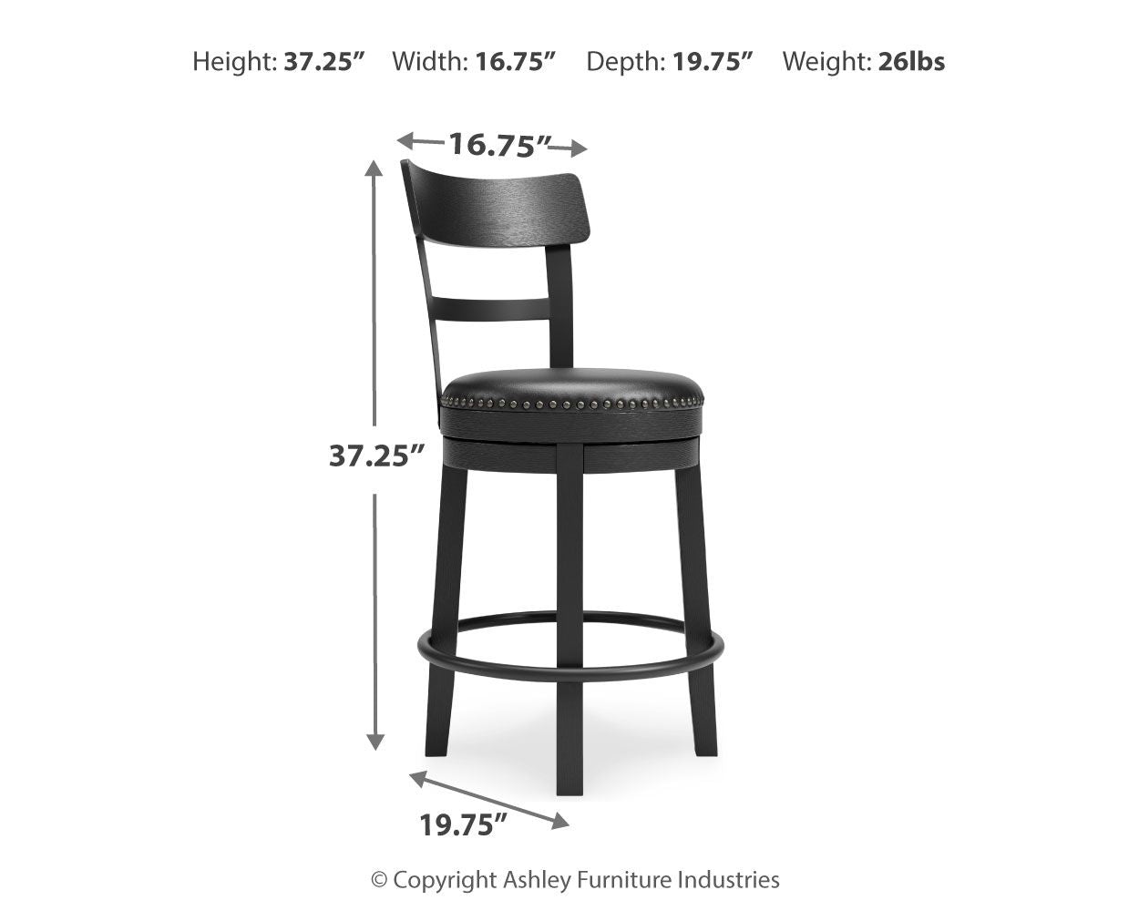 Valebeck - Full Back Swivel Stool - Hornell Furniture Outlet