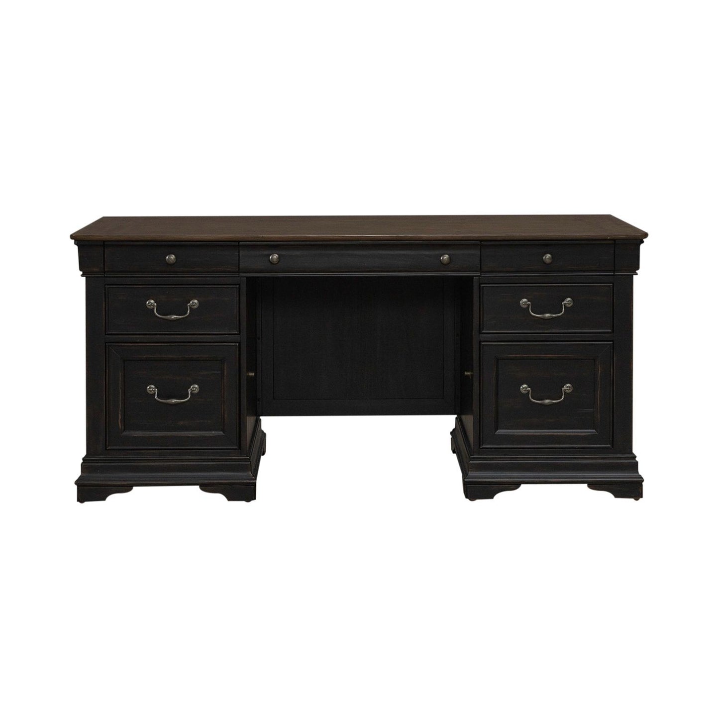 Meritage - Jr Executive Desk - Black - Hornell Furniture Outlet