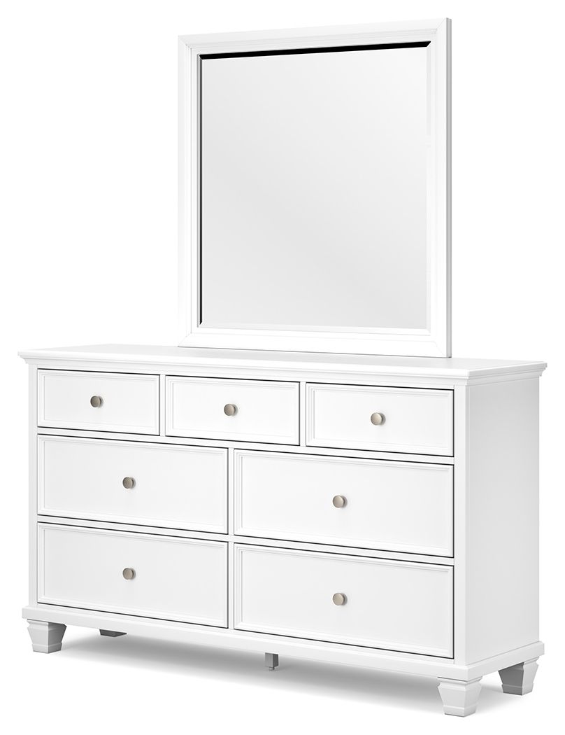 Fortman - White - Dresser And Mirror - Hornell Furniture Outlet