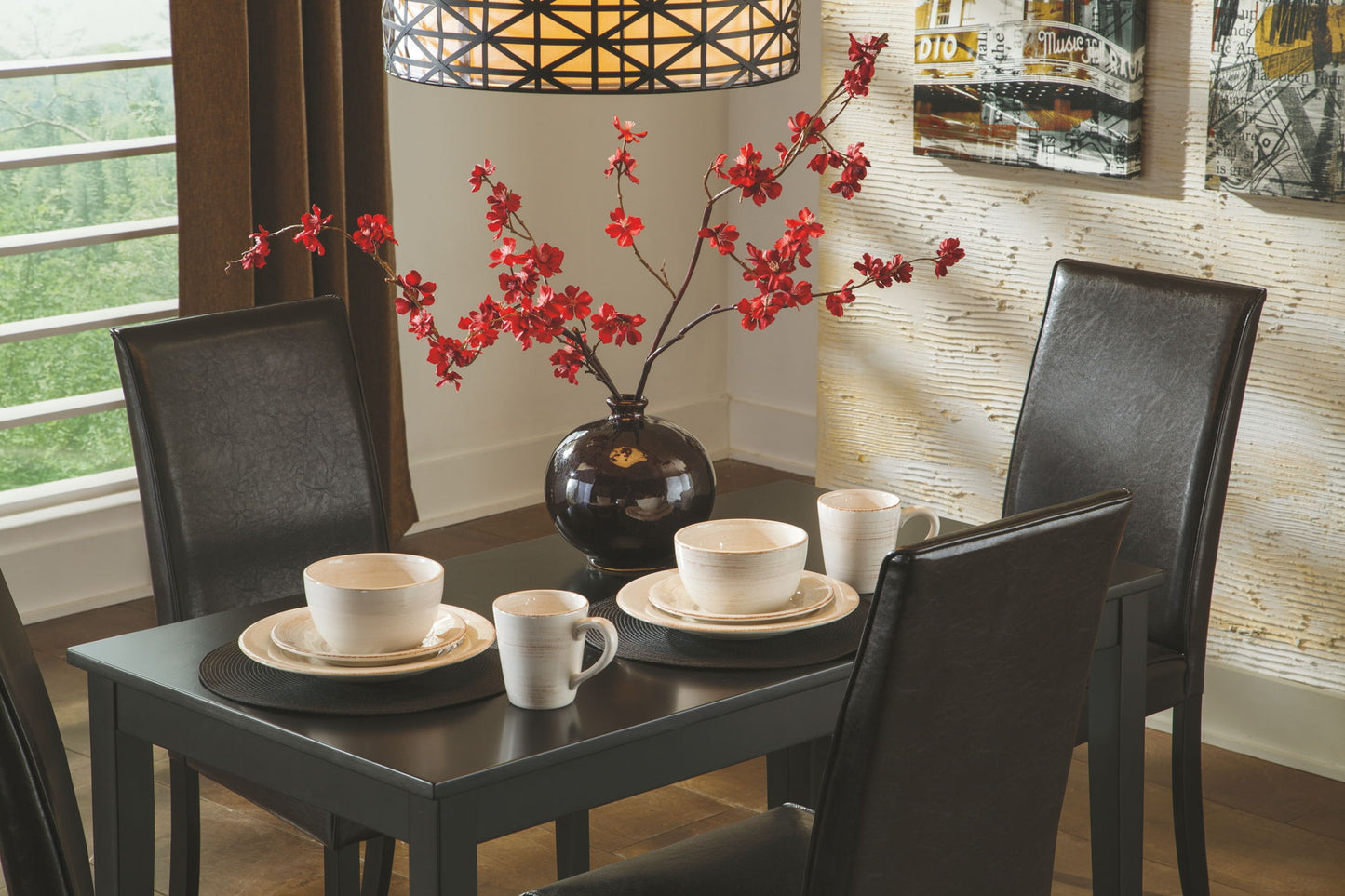 Kimonte - Dark Brown - Rectangular Dining Room Table - Hornell Furniture Outlet