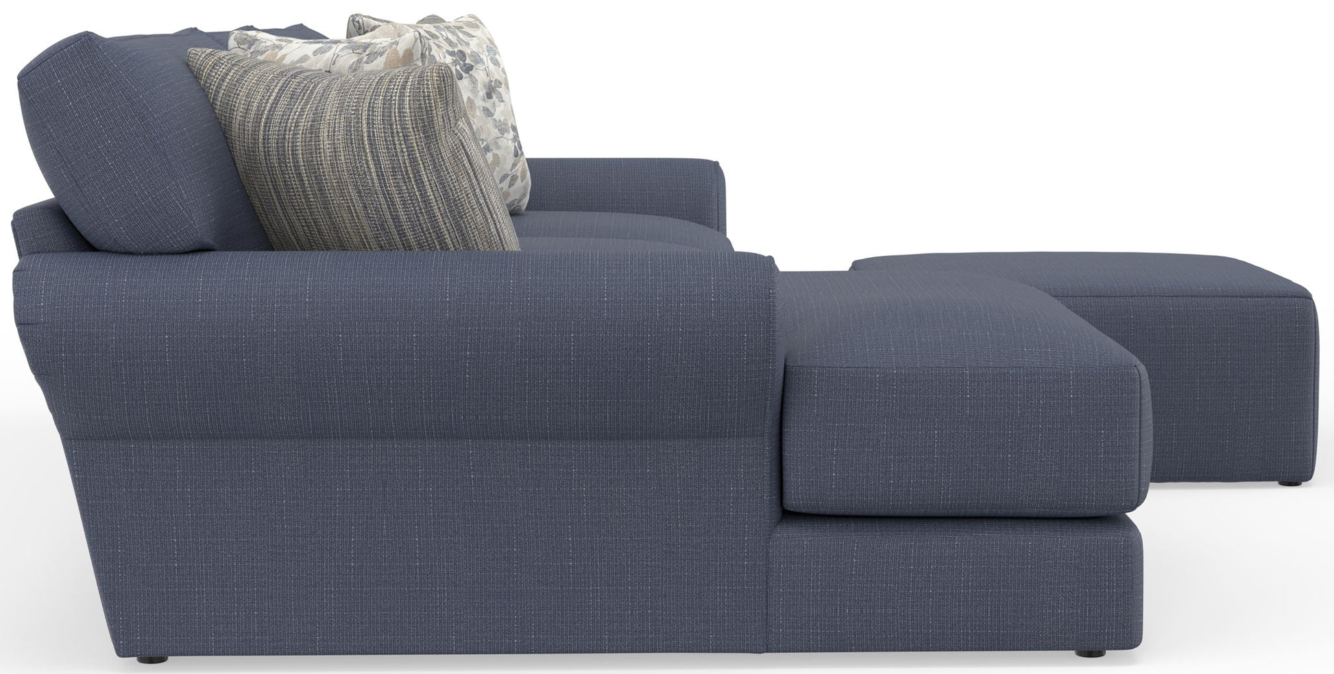 Cape May - Sofa Chaise With Comfort Coil Seating, 41" Cocktail Ottoman And 5 Accent Pillows Included - Hornell Furniture Outlet