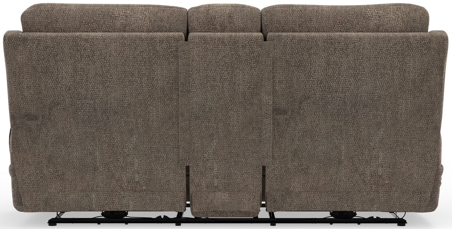 Joya - Power Zero Gravity Reclining Console Loveseat With Power Adjustable Headrest And CR3 Heat/Massage/Lumbar/ZG - Mushroom - Hornell Furniture Outlet