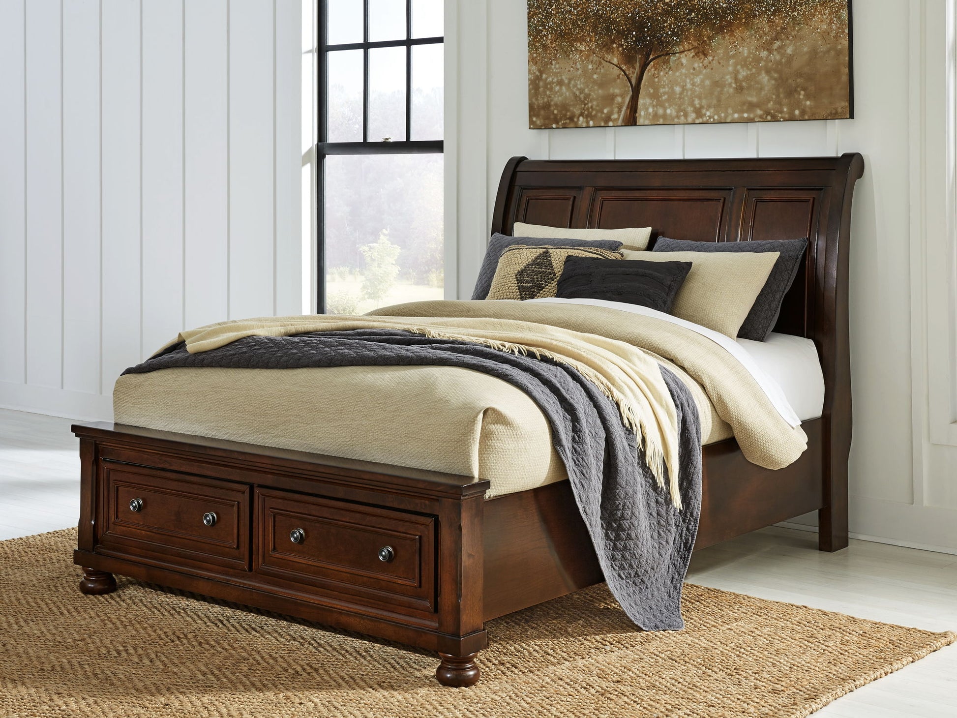 Porter - Sleigh Storage Bed - Hornell Furniture Outlet