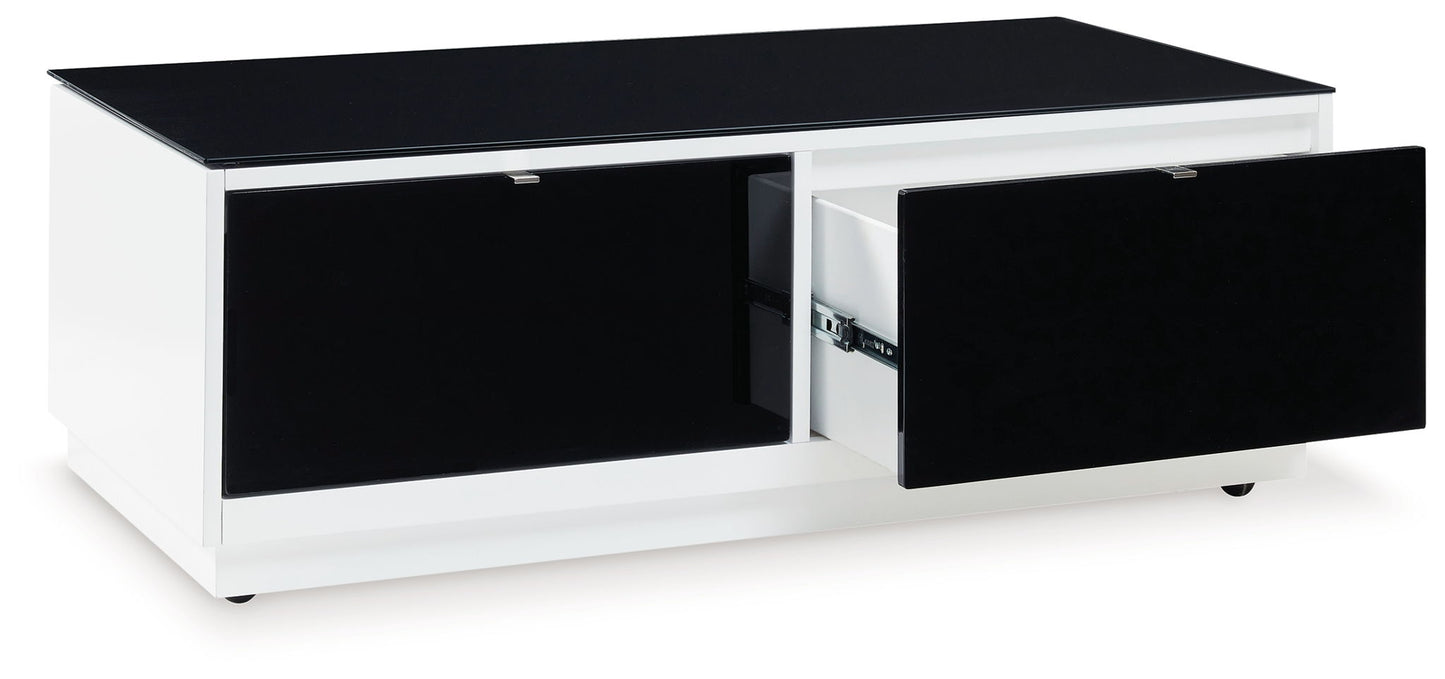 Gardoni - White / Black - Rectangular Cocktail Table - Hornell Furniture Outlet