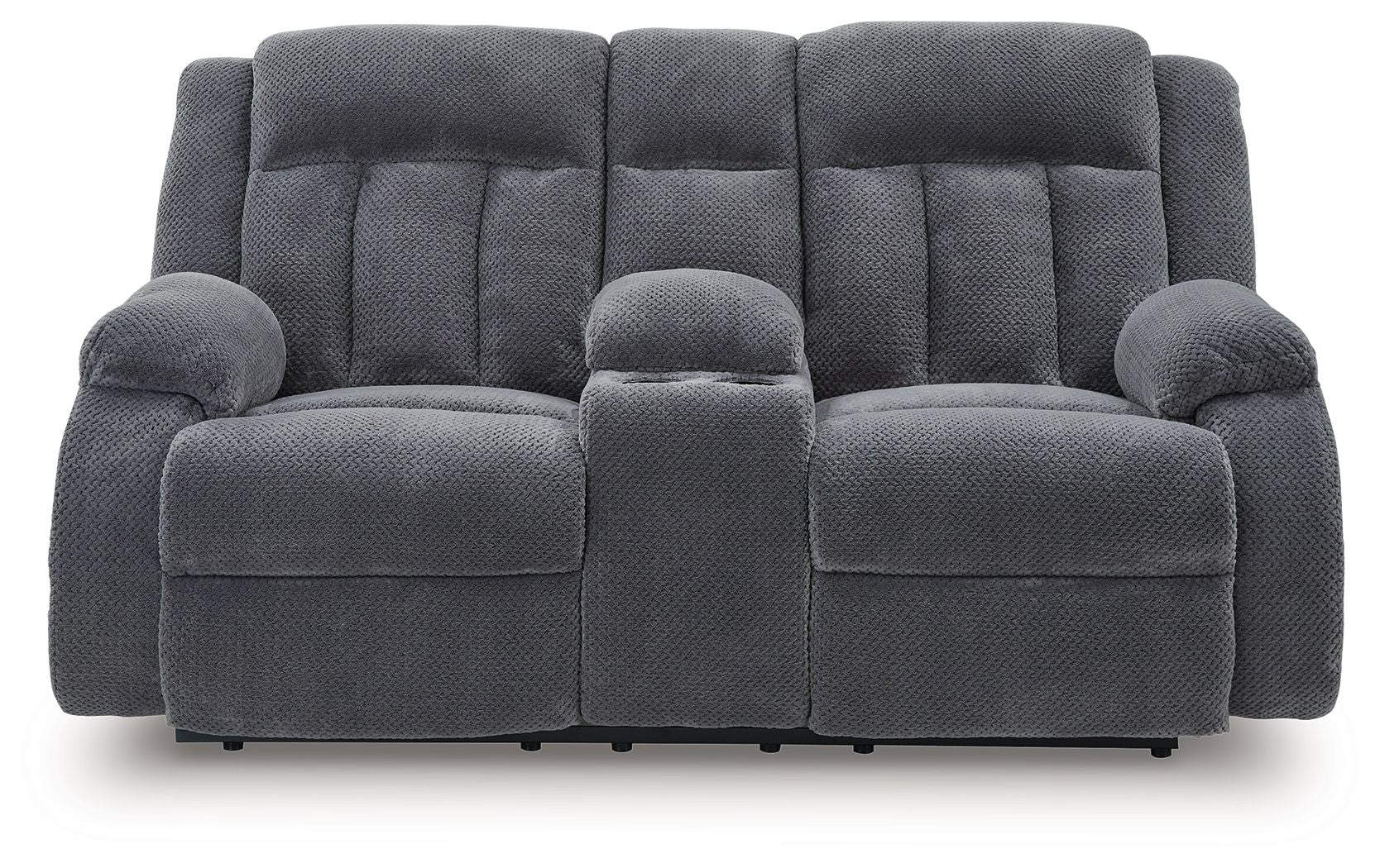 Observation - Steel - Double Reclining Power Loveseat With Console - Hornell Furniture Outlet