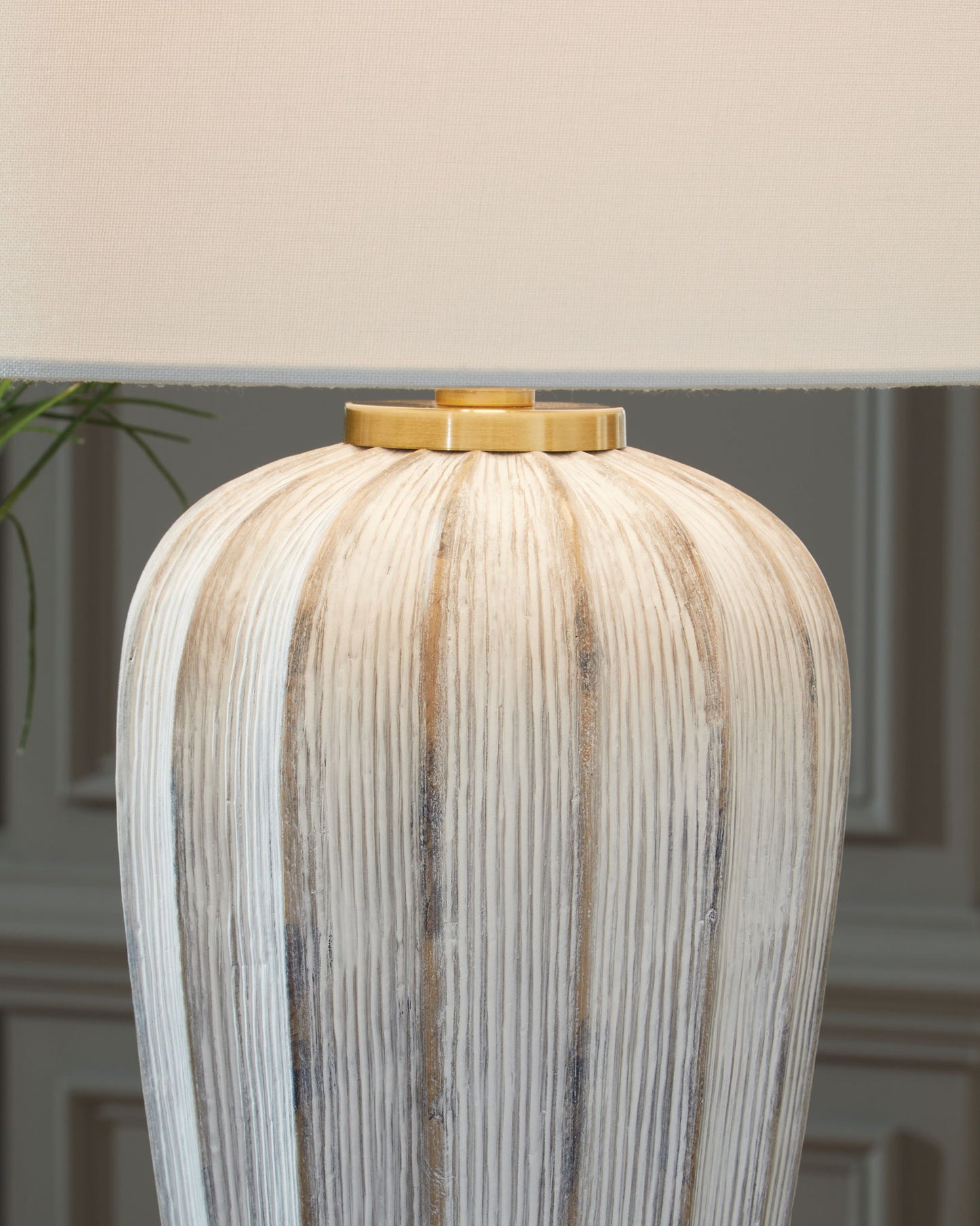Lanwell - Antique Gray - Poly Table Lamp - Hornell Furniture Outlet