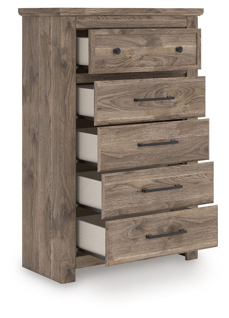 Rusticott - Brown - Five Drawer Chest - Hornell Furniture Outlet