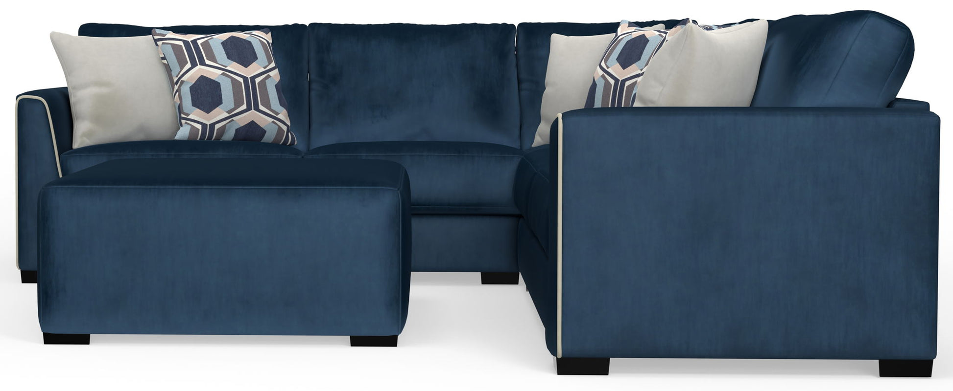 Jetson - Sectional With Comfort Coil Seat Cushions, Included Accent Pillows & Cocktail Ottoman - Hornell Furniture Outlet
